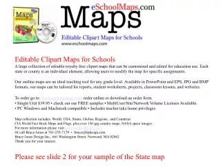 Please see slide 2 for your sample of the State map