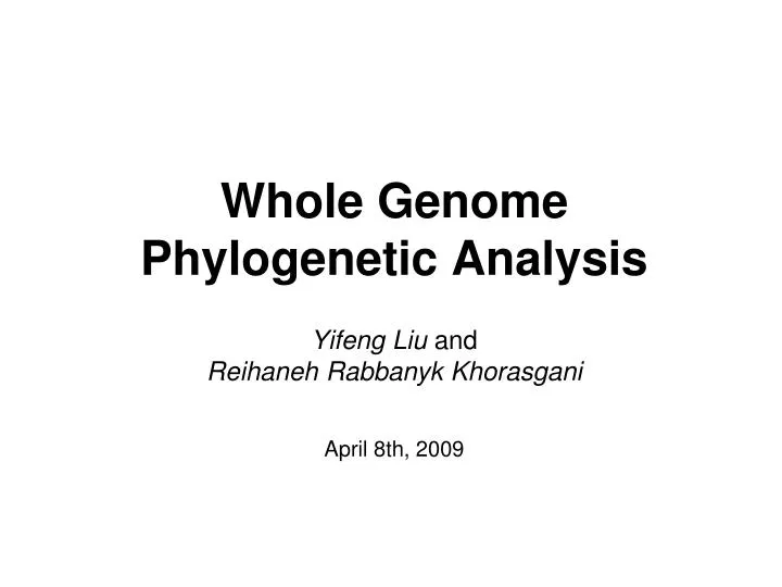 whole genome phylogenetic analysis