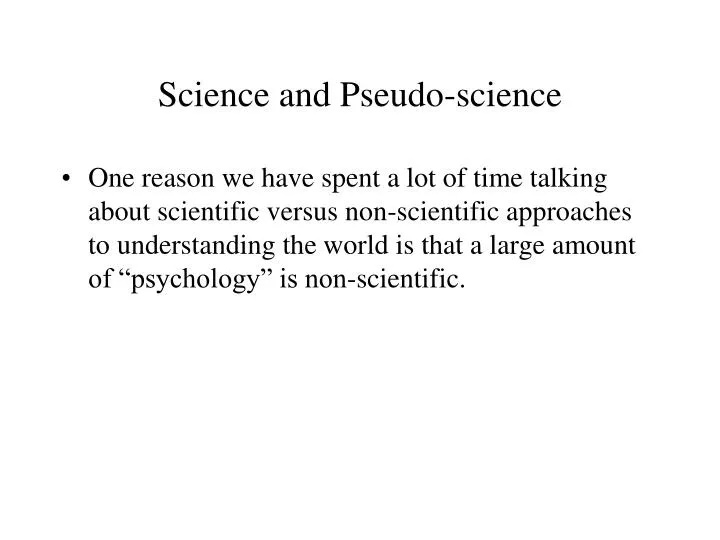 science and pseudo science