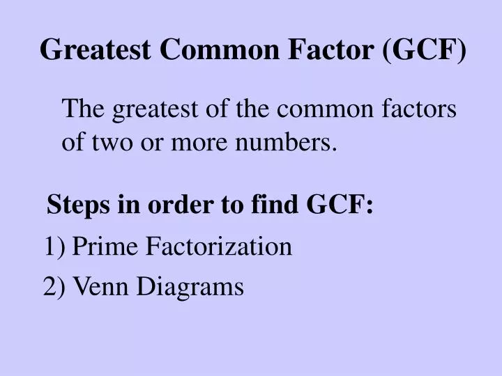 greatest common factor gcf