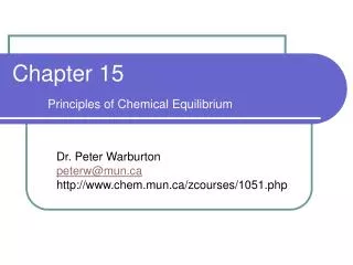 Chapter 15 Principles of Chemical Equilibrium