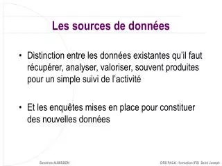 les sources de donn es