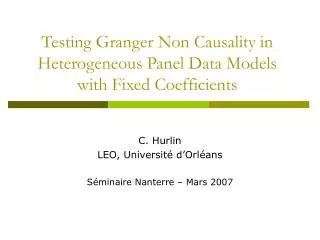testing granger non causality in heterogeneous panel data models with fixed coefficients