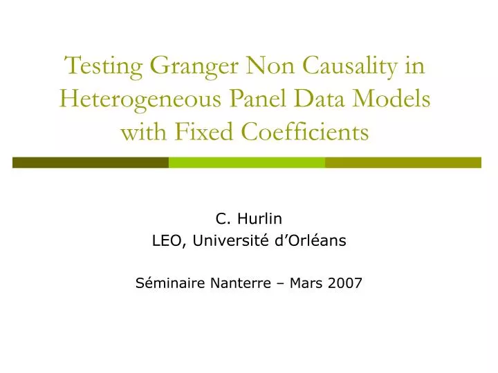 testing granger non causality in heterogeneous panel data models with fixed coefficients