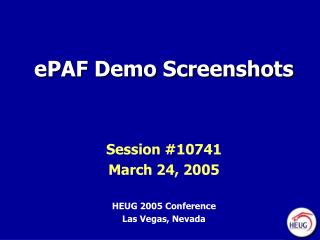 ePAF Demo Screenshots