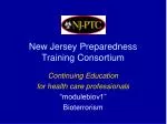 New Jersey Preparedness Training Consortium - slide 1