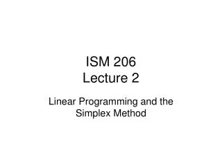ISM 206 Lecture 2