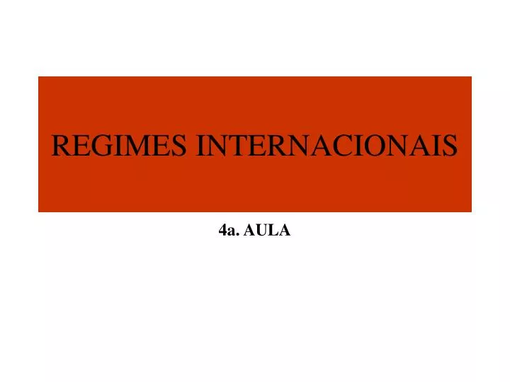 regimes internacionais