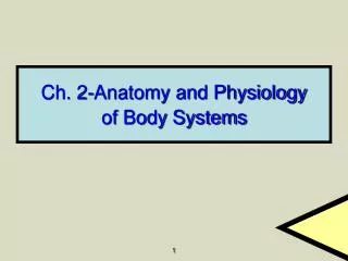Ch. 2-Anatomy and Physiology of Body Systems