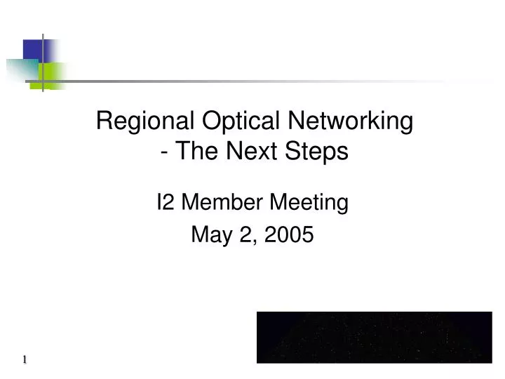 regional optical networking the next steps