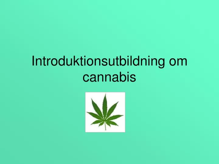 introduktionsutbildning om cannabis