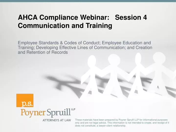 ahca compliance webinar session 4 communication and training