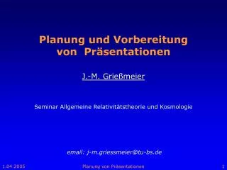 Planung und Vorbereitung von Präsentationen