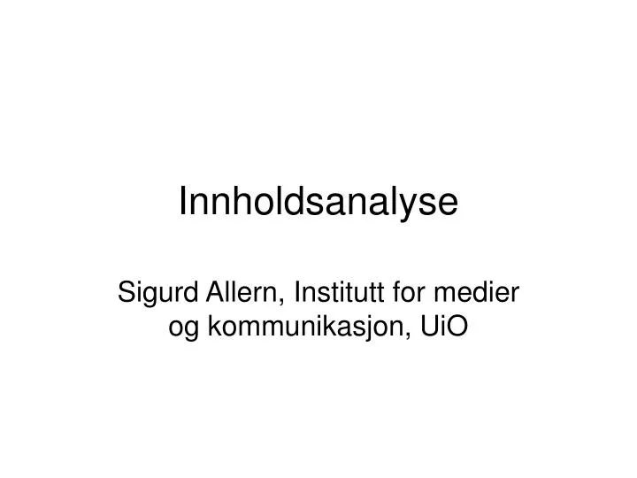 innholdsanalyse