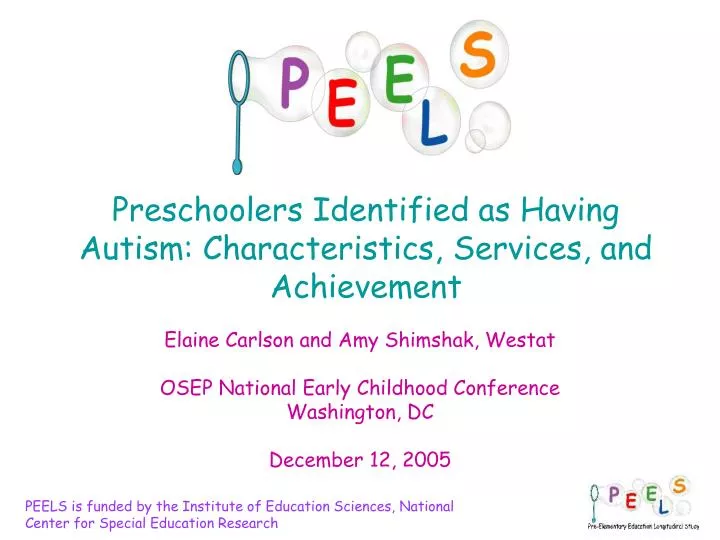 preschoolers identified as having autism characteristics services and achievement