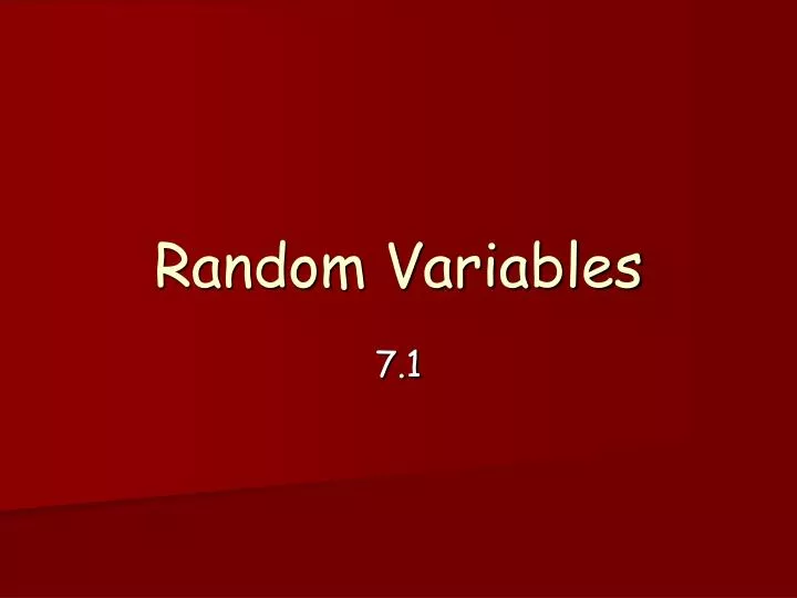 random variables