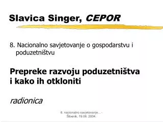Slavica Singer, CEPOR