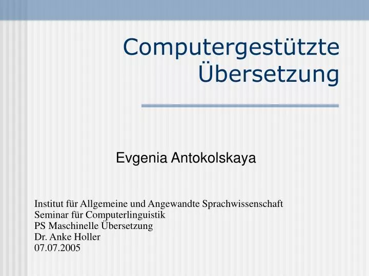 computergest tzte bersetzung