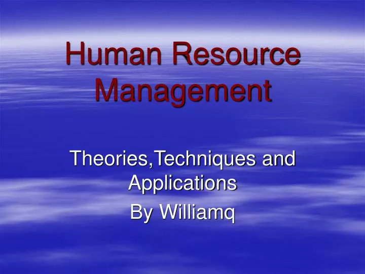 human resource management