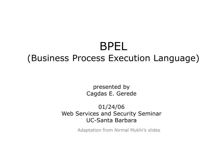 bpel business process execution language