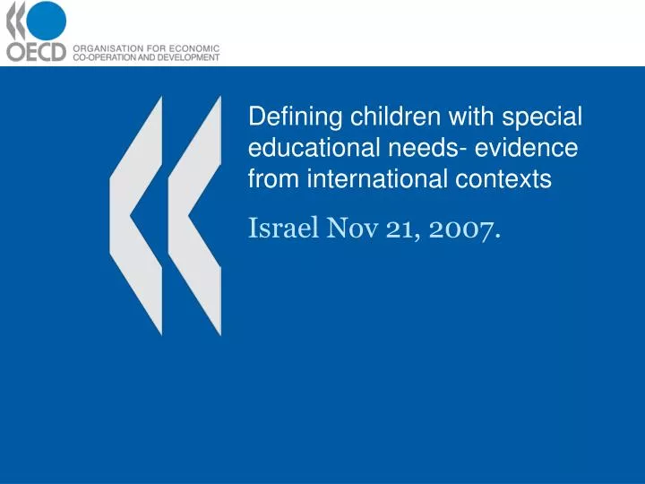 defining children with special educational needs evidence from international contexts