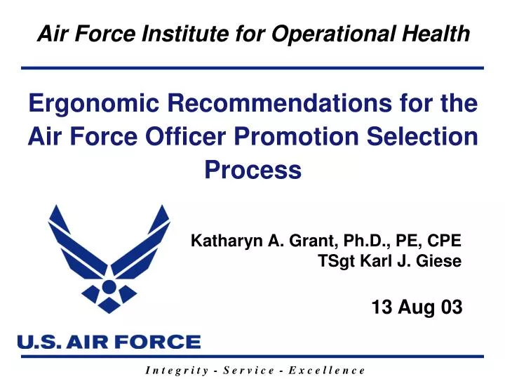 ergonomic recommendations for the air force officer promotion selection process