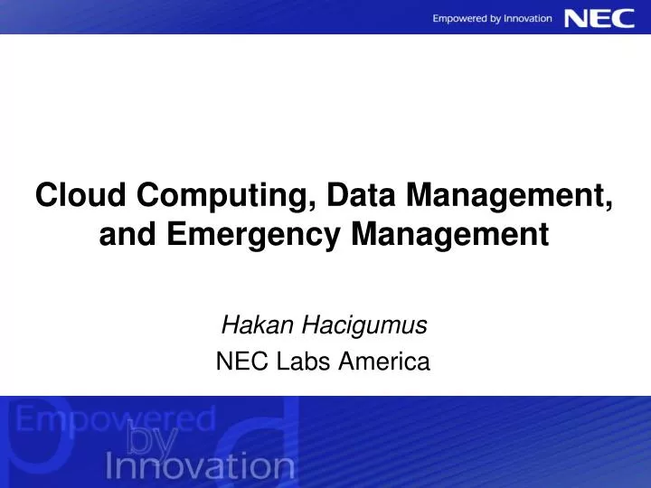 cloud computing data management and emergency management