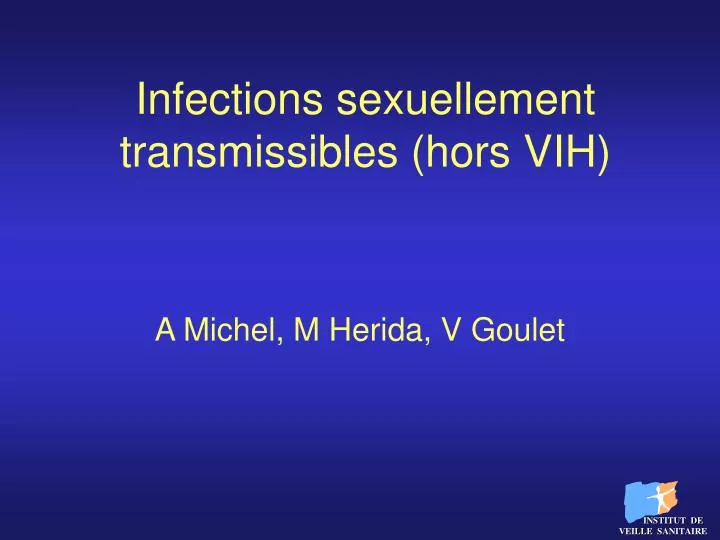 infections sexuellement transmissibles hors vih