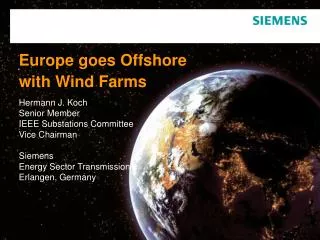 Europe goes Offshore with Wind Farms