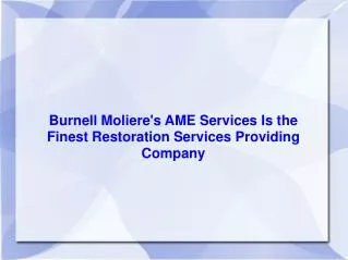 Burnell Moliere's AME Services