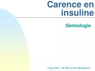 carence en insuline