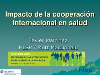 Impacto de la cooperación internacional en salud