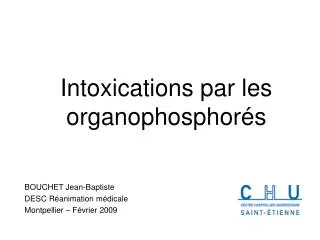 Intoxications par les organophosphorés