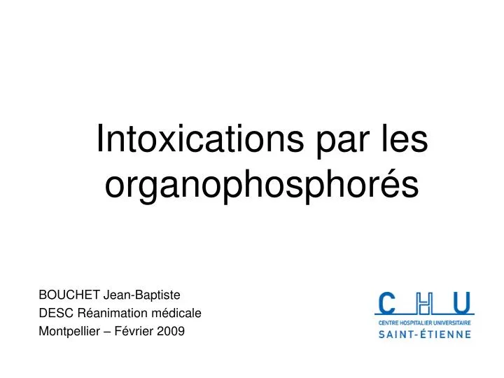 intoxications par les organophosphor s