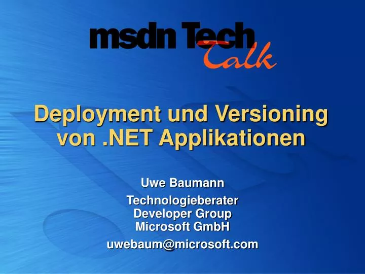 deployment und versioning von net applikationen