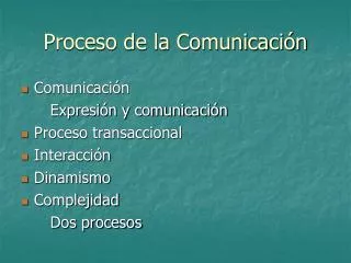 Proceso de la Comunicación
