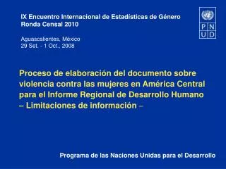 Programa de las Naciones Unidas para el Desarrollo