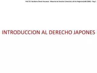 INTRODUCCION AL DERECHO JAPONES