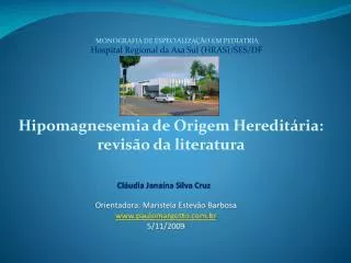 Hipomagnesemia de Origem Hereditária: revisão da literatura