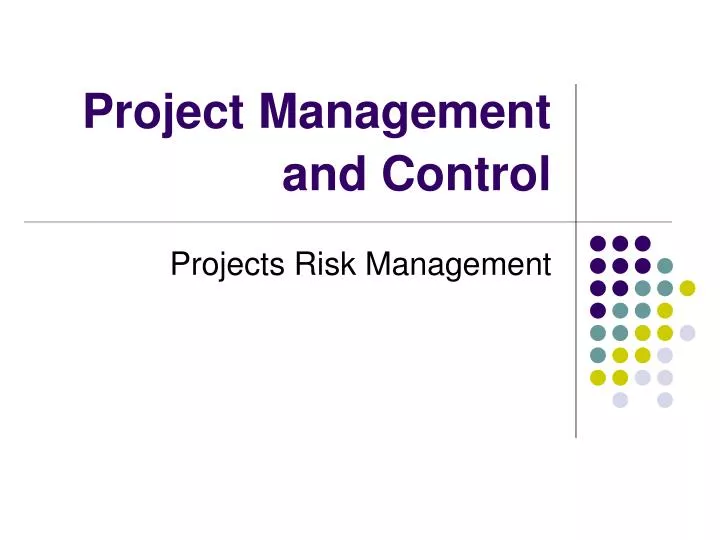 project management and control
