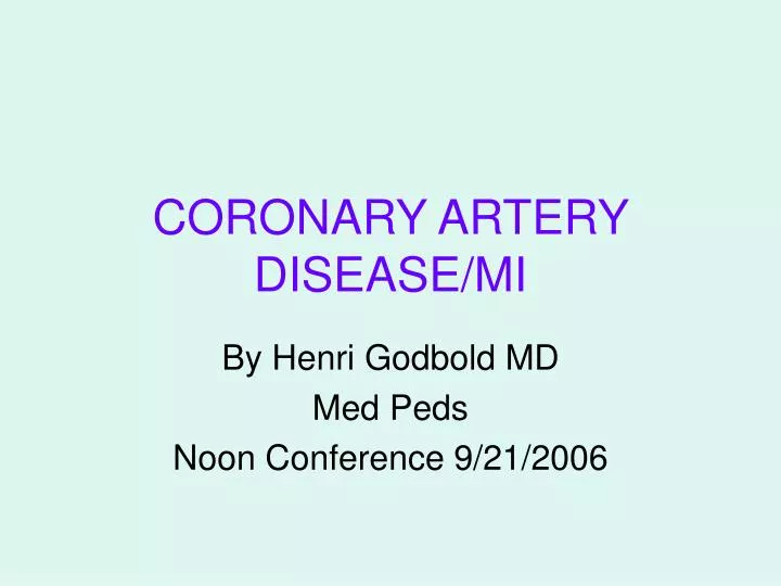 coronary artery disease mi
