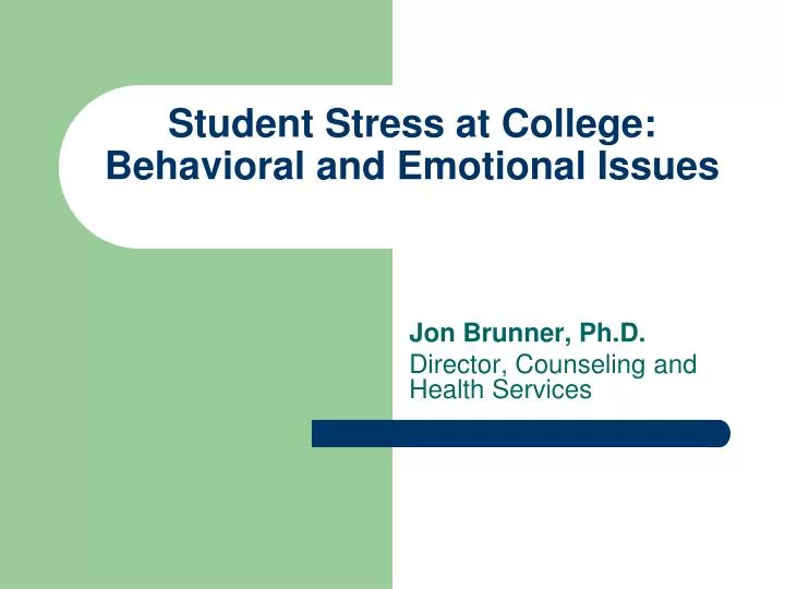 student stress at college behavioral and emotional issues