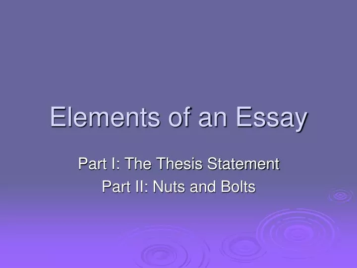 elements of an essay