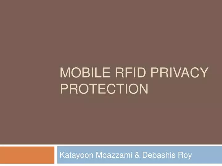 mobile rfid privacy protection