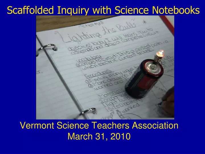 scaffolded inquiry with science notebooks