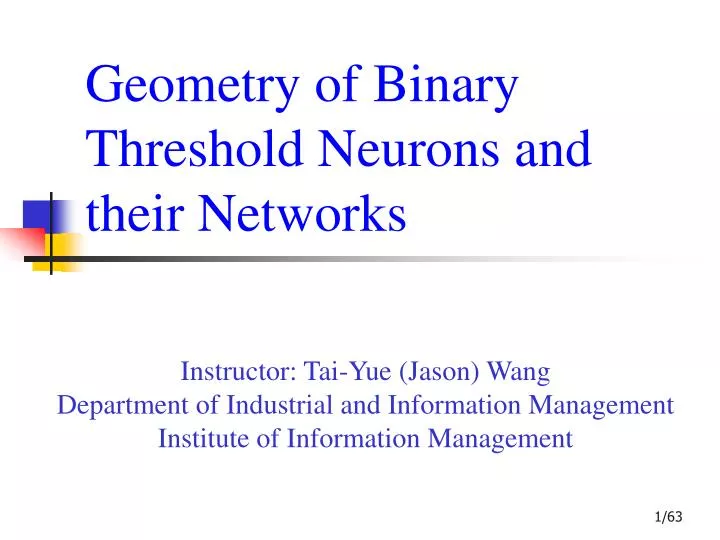 geometry of binary threshold neurons and their networks
