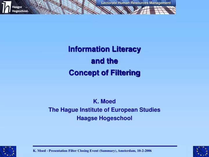 information literacy and the concept of filtering