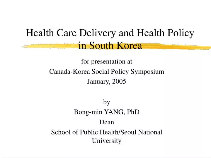 health care delivery and health policy in south korea