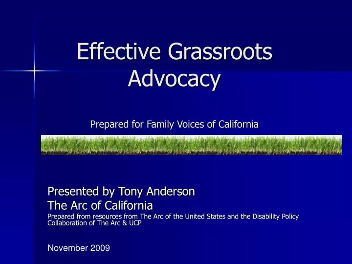 effective grassroots advocacy prepared for family voices of california
