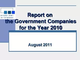 Report on the Government Companies for the Year 2010